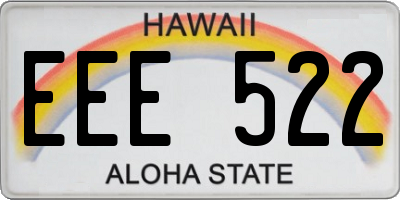 HI license plate EEE522