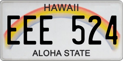 HI license plate EEE524