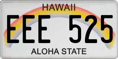 HI license plate EEE525