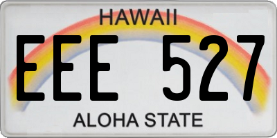 HI license plate EEE527
