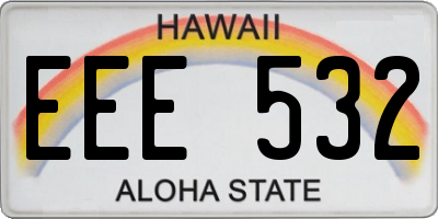HI license plate EEE532