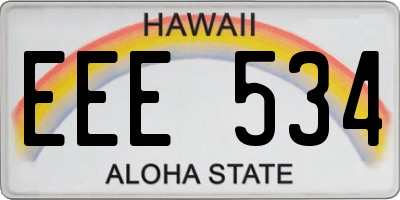 HI license plate EEE534