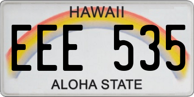 HI license plate EEE535