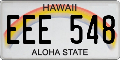 HI license plate EEE548