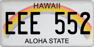 HI license plate EEE552