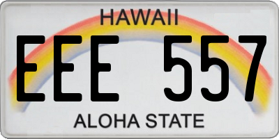 HI license plate EEE557
