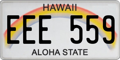 HI license plate EEE559