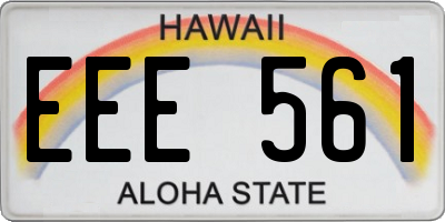 HI license plate EEE561