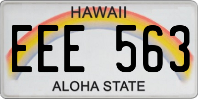 HI license plate EEE563