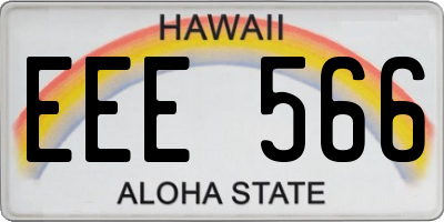 HI license plate EEE566