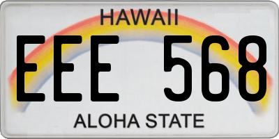 HI license plate EEE568