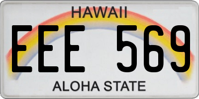 HI license plate EEE569