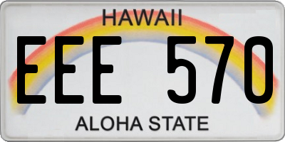HI license plate EEE570