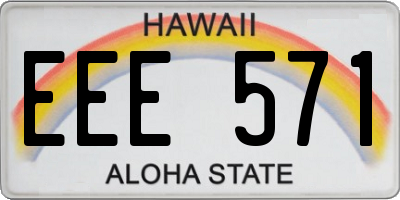HI license plate EEE571