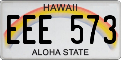 HI license plate EEE573