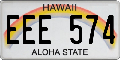 HI license plate EEE574