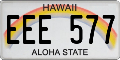 HI license plate EEE577