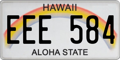 HI license plate EEE584