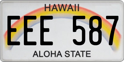 HI license plate EEE587