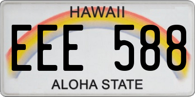 HI license plate EEE588
