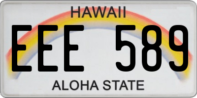 HI license plate EEE589