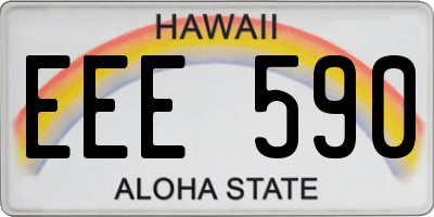 HI license plate EEE590