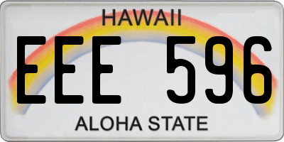 HI license plate EEE596