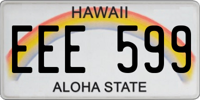 HI license plate EEE599