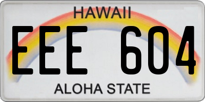 HI license plate EEE604
