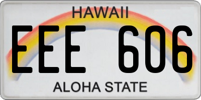 HI license plate EEE606