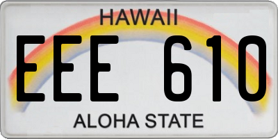 HI license plate EEE610