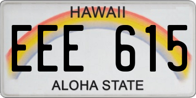 HI license plate EEE615