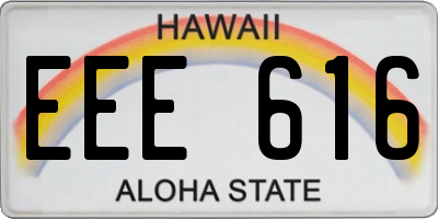 HI license plate EEE616