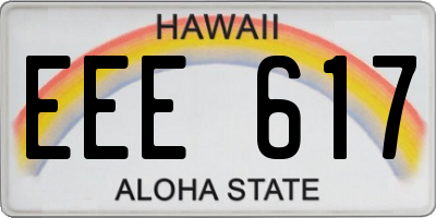 HI license plate EEE617