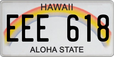 HI license plate EEE618
