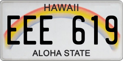 HI license plate EEE619