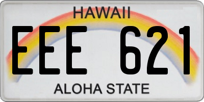 HI license plate EEE621