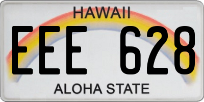 HI license plate EEE628