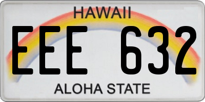 HI license plate EEE632