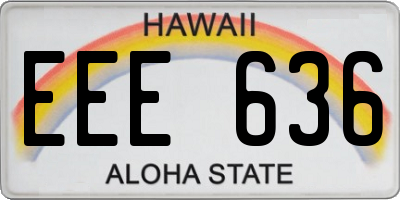 HI license plate EEE636
