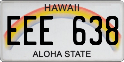 HI license plate EEE638