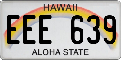 HI license plate EEE639