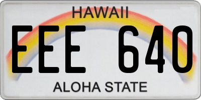 HI license plate EEE640