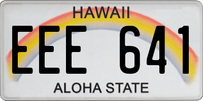 HI license plate EEE641