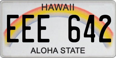 HI license plate EEE642