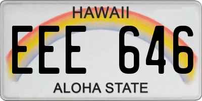 HI license plate EEE646