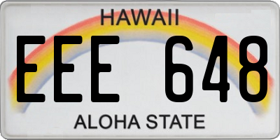 HI license plate EEE648