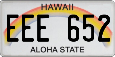 HI license plate EEE652