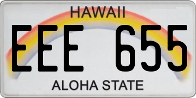 HI license plate EEE655