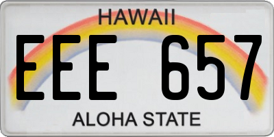 HI license plate EEE657